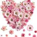 Serra Flora Faux Flower Heads Mini Artificial Flower Heads Fake Flowers Multicolor Small Silk Daisy Peony Flower Heads for Craft Garland Wedding Party DIY Home Decoration (Rose Red)