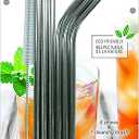 Biosmart Reusable Stainless Steel Straws (6 straws + 1 cleaning brush), Pack Of 2