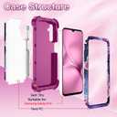 LONTECT for Galaxy A16 Case Glow in The Dark Three Layer Heavy Duty Shockproof Hard PC+Soft Silicone Rugged Full Body Protective Case for Women Girls,Purple Red