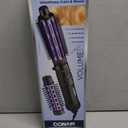 Conair 2-in-1 Hot Air Curling Combo, Includes 1.5-inch Curl Brush and 1-inch Aluminum Bristle Brush (Black / Purple)