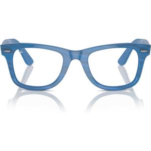 Ray-Ban Rx5121f Wayfarer Photochromic Low Bridge Fit Square Prescription Eyewear Frames (Photochromic Frame Striped Blue/Demo Lens)