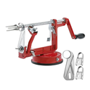 Apple Peeler Corer, Long lasting Chrome Cast Magnesium Alloy Apple Peeler Slicer Corer with Stainless Steel Blades and Powerful Suction Base for Apples and Potato(Red)