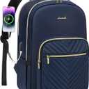 LOVEVOOK Laptop Backpack for Women 18.4 inch,Cute Womens Travel Backpack Purse,Professional Laptop Computer Bag,Waterproof Work Business College Teacher Bags Carry on Backpack with USB Port,Navy Blue