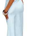 Women's Summer Satin Strapless Tube Top Maxi Dress Elegant Silk Backless Halter Neck Formal Party Dresses Wedding Guest