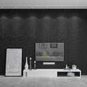 Art3d 19.7" x 19.7" (Pack of 12) Wall Panel Stripes, Black