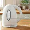 OVENTE Electric Kettle, 1.7L Fast Boiling Water Heater for Coffee or Tea, BPA Free with Water Level Gauge, Auto Shut-Off, Boil-Dry Protection, Indicator Light and Removable Filter, White KP72W