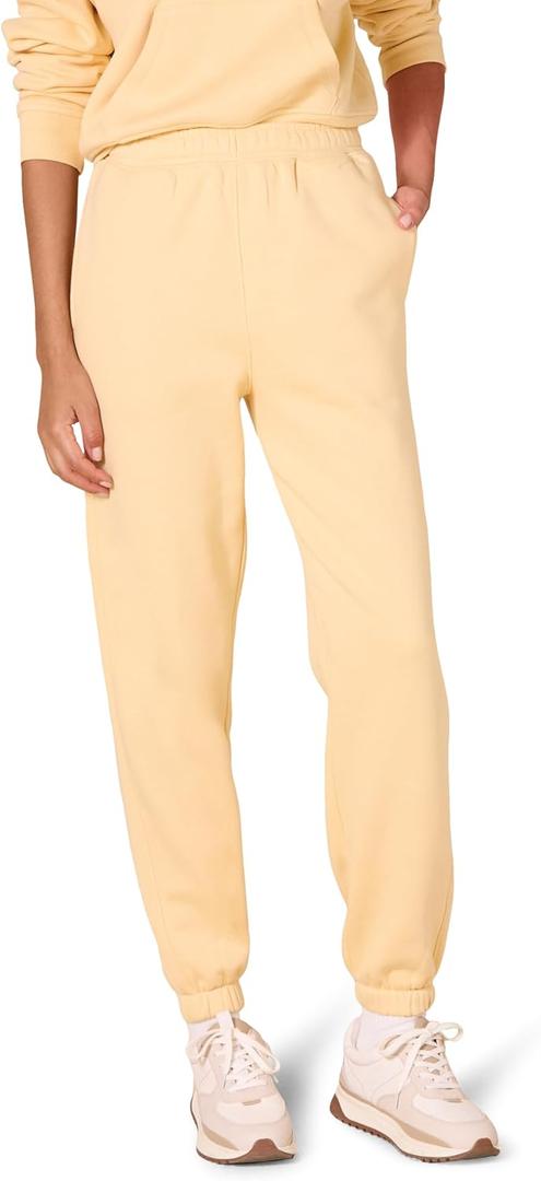 Amazon Essentials Womens Relaxed High Waist Joggers (Available in Plus Size) (Small, Warm Yellow)