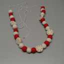 Christmas Felt Ball Garlands, Christmas Colorful Pom Pom Garlands for Winter Holiday Decorations Christmas Tree Decor Xmas Holiday Party Birthday Banner (Red White Mint)