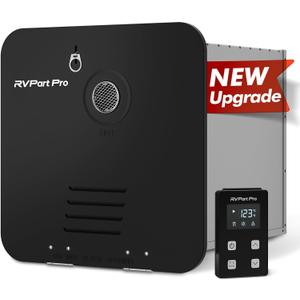RV Tankless Water Heater Propane Gas, RVPart Pro, with 15"x15" Black Door and Remote Controller, DC 12V, 724 Technical Support, High Altitude, Easy Installation, Compatible with All RVs,GT60,Black
