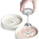 Margarita Salt Rimmer Set, Ceramic Bar Glass Rimmer for Margarita and Cocktail Bartender Tool Salt Box Spice Container Bar Decor for Home Set of 2, White