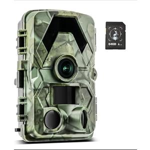 Laoziniu Trail Camera, 2K 20MP Game Camera, 1s Trigger Speed Motion Activated Green