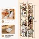 Stuffed Animal Toy Storage Zoo Organizer with wheels, Kids Wooden Toy Holder, Corner Stuffed Toy Storage Rack, Large Capacity Teddy Bear Organizer, Space Saving Nursery Bedroom Storage, Easy Install