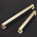 COTYKILEY 6 Pack 10 Inch(256mm) Brushed Brass Cabinet Handles Gold Kitchen Cabinet Pulls Cabinet Door Handles Kitchen Cabinet Hardware Cupboard Drawer Pulls Dresser Handles
