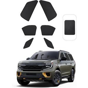 Front Side Half Window Shade Foldable Custom Fit for Ford Expedition SUV 2020-2025 Car Window Shades for Side Window Sun Shade UV Protection Heat Insulation for Camping Sleeping 6PCS