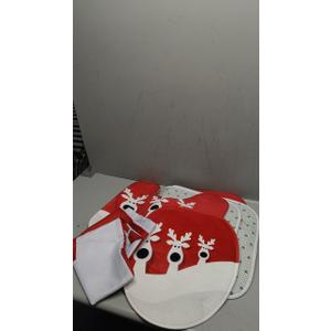 5 PCS  Bathroom Shower curtain set with non-slip rugs, toilet lid cover and bath Mat