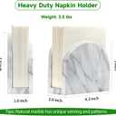 Marble Napkin Holder for Table, White Upright Napkin Holders for Paper, Standing Napkin Dispenser for Kitchen, Dining Room, Party Hotel, Cafe, Bar