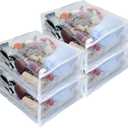 4-Pack Heavy Duty Vinyl Zippered Closet Square Storage Bags (Clear) for Sheets, Arts & Crafts, Toys and Much More! (12" x 15" x 5") 3.9 Gallon