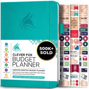 Clever Fox Budget Planner - Expense Tracker Notebook. Monthly Budgeting Organizer, Finance Logbook & Accounts Book, Bill Tracker, A5 (Turquoise)