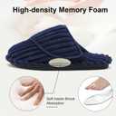 Besroad Slippers for Women Memory Foam House Bedroom Slippers Adjustable Corduroy House Slides Sandals Shoes (Blue, M)