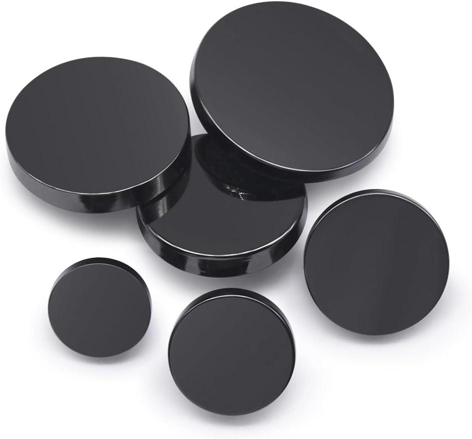 SEMINI 36 Pieces Mixed 6 Sizes Metal Button Alloy Shank Button Round Shaped Sewing Button for Women Men Suit Woolen Coat Shirt Trousers Sewing Crafts (Style002 Gunmetal)