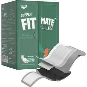 PAWPANG Copper Fit Mate Washable Male Dog Belly Band Kit  1 Reusable Male Wrap with 15 Dog Diaper Liners, Ideal for Senior Dogs, Incontinence, and Marking, M