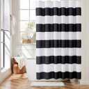 Striped Shower Curtain, Modern Shower Curtains for Bathroom, Cute Retro Vintage Black and White Stripes Rustic Farmhouse Bathroom Shower Curtain, Waterproof Polyester Fabric Bath Curtain