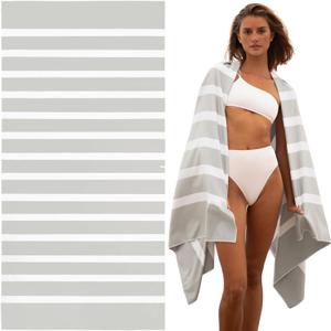 SummerSand Microfiber Beach Towel Extra Large (79 x 39.5 in) - Quick Dry, Sand Free - Compact and Lightweight for Travel - Recycled Materials - Travel Bag Incl - Oversized Pool Towel  Marble Sand