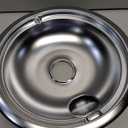 4-Piece Drip Pans Set - Compatible with GE Stoves - Chrome Finish Electric Stove Burner Drip Pans - 2 x 6inch, 2 x 8inch Stove Drip Pans - GE Stove Drip