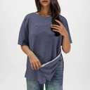 Shoulder Surgery Shirts for Women Full Tear Away 2 Side Snaps Chemo Port Adaptive Dialysis Clothing Short Sleeve Tees, 3XL large