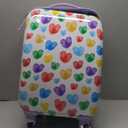 Travelers Club Kids Travel Luggage- Thumbprint heart Multicolored Hearts Watercolor Elastic Travel Luggage