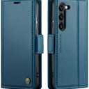 QLTYPRI Wallet Case for Samsung Galaxy S26, Premium PU Leather Magnetic Flip Folio Case with RFID Blocking Credit Card Slots Kickstand Shockproof Protective Phone Cover - Blue