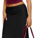 REORIA Women's Basic Cross Wrap V Neck Backless Double Lined Halter Tank Tops Cute Summer Trendy Sleeveless Shirts (Red, M)