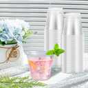 Lamosi Clear Size 9 oz Plastic Cups and Lids 100 Pack