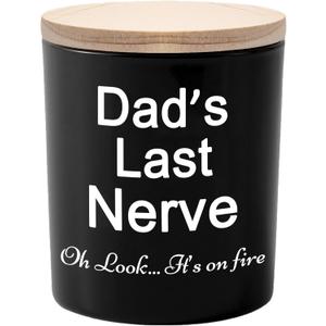 BFJLIFE Gifts for Dad from Daughter/Son Funny Unique Fathers Day Christmas Birthday Gift for Dad Stocking Stuffers Dads Last Nerve Sandalwood Scented Soy Candles