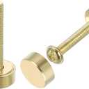 uxcell 8Pcs Brass Decorative Screws with Caps, 12 mm Mirror Screws Cap Cover Nails Fasteners for Decorative Mirror Furniture, Gold