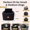 Dog Booster Car Seat for Small & Medium Dogs Up to 30lbs, Elevated Dog Car Seat Bed with Safety Belt, Detachable Washable Cover, Storage Pockets & Breathable Mesh Canopy