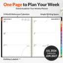 SUNEE Academic Planner 2026-2027 Weekly & Monthly Planner, July 2026 to June 2027, 8.5"x11", Thick Paper, Tabs, Pockets, Bookmark, Spiral-Bound, Student Teacher Organizer, Black