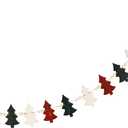 2 x Merry Christmas Banner, 6.5ft Farmhouse Xmas Tree Wooden Beads Christmas Decor (White and Red)