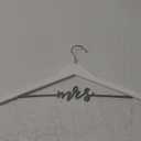 Pearhead Mrs. Wedding Dress Hanger  Elegant Wooden Bridal Keepsake with Cursive Wire Lettering, Perfect Photo Prop and Gift for Bride, White and Silver