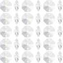 PATIKIL K9 Crystal Octagon Beads 2 Holes Pendants, 100 Pack 14mm Chandelier Prisms Parts Ornaments Hanging Beads for DIY Arts Crafts Decoration, Electroplating AB Color