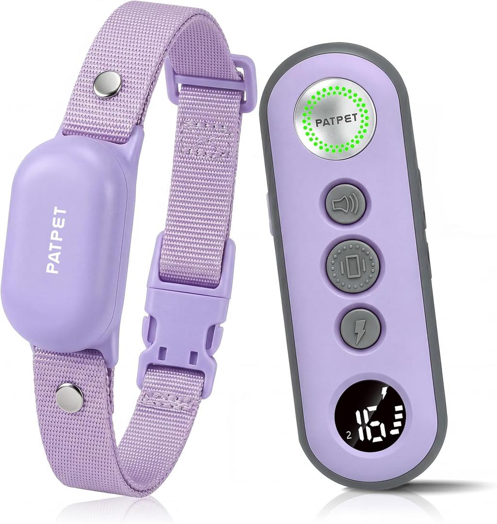PATPET Dog Shock Collar with Remote Control - 4000FT Safe Training Collar | IPX7 Waterproof 3 Modes(Beep/Vibration/Shock) Shock Collar for Dogs 8-120Lbs, Rechargeable for Small Medium Large Dogs