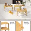 Cabinet Organizer Shelf(Set of 3),Bamboo Kitchen Counter Shelves for Countertop and Cabinet,Stackable Shelf Spice Racks,Medium(Natural)