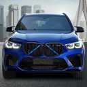Compatible with BMW Grill Inserts Trims G01 G02 G05 G06 G07 F15 F16 F25 F26 E70 For X3 X4 X5 X6 X7 Series Compatible with BMW V Brace Wrap Covers Blue Grill Stripes Wrap Accessories