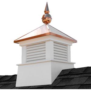 18" Square Manchester Vinyl Cupola with Avalon Copper Finial by Good Directions