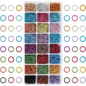 PH PandaHall 8400pcs Aluminum Open Jump Rings 6mm Chainmail Rings Open Jump Rings 24 Color Jewelry Findings for Choker Necklaces Bracelet Earring Chain Maille Jewelry Making