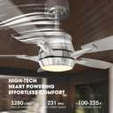 42" Ceiling Fan with Light, Modern Low Profile Ceiling Fan with Light, DC Reversible Motor, Smart APP & Remote Control, Whisper Quiet, Dimmable LED for Bedroom/Living Room