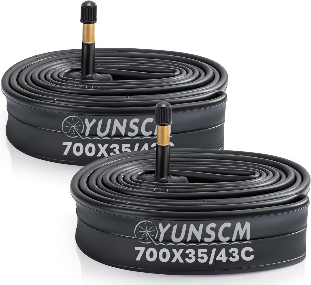 700C Bike Tubes 700x35C/38C/40C/42C/43C (35/43-622) 700C Bicycle Tubes- Premium Butyl Rubber, Compatible Road, Gravel, Mountain, Hybrid Bike Tire Tubes AV48mm Schrader Valve 2-PCS (G-145)