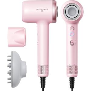 Hair Dryer, Wavytalk Turblow Pro Fast Drying Blow Dryer with Diffuser, High Speed Hair Dryer with 110,000 RPM, Pro Negative Ions for Reduces Damage, Frizz Smoothing,  Pink