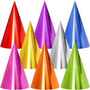 2 x Hooqict 24Pcs Colorful Mini Birthday Party Hats Metallic Foil Happy Birthday Cone Hats Paper Headwear for Kids Girls Boys Adults Stuffed Animals Pastel Party Decorations Classroom Celebration
