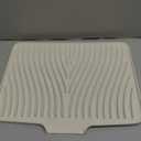 Silicone Dish Drying Mat with Built-in Drain Spout Heat Resistant Drying Non-Slip Drain Mat Kitchen Tools 15.8*13-Beige